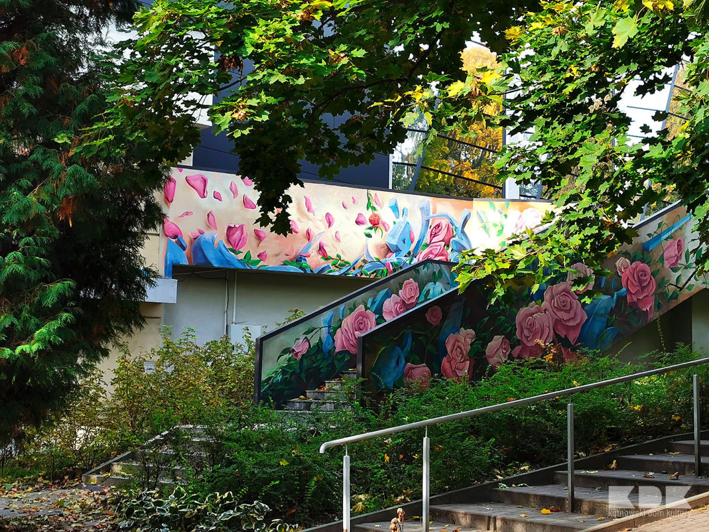 Różane schody w Parku Traugutta